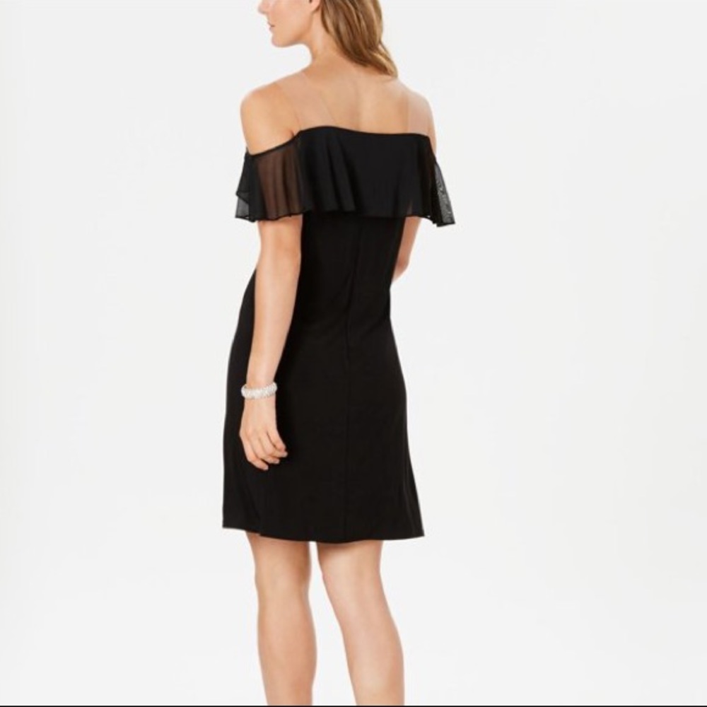 Floral Beaded Shift Dress Black | MSK - Picture 3 of 7